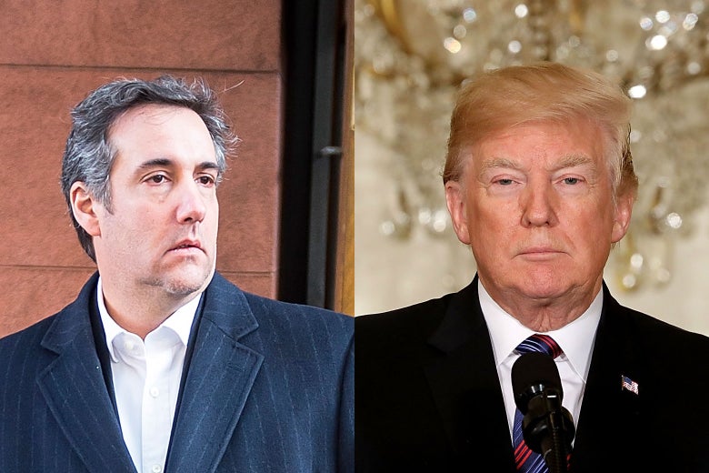 Michael Cohen and Donald Trump.